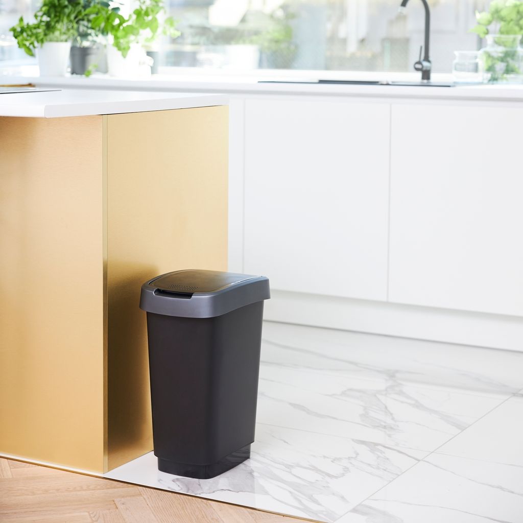 Rotho Abfalleimer 10 L Twist - Swingeimer 24,8 x 18,1 x Produktbild 2