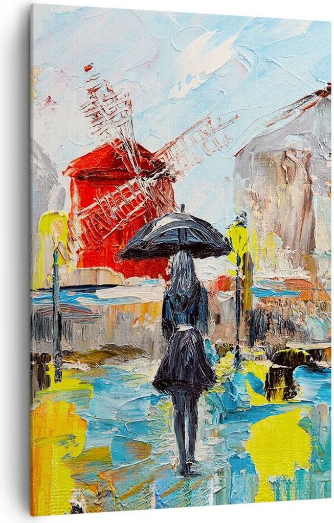 Bild auf Leinwand - Leinwandbild - Einteilig - Frau Bild Öl - 80x120cm - Wand Bild - Wanddeko - Wandbilder - Leinwanddruck - Kunstdruck - Wanddeko...