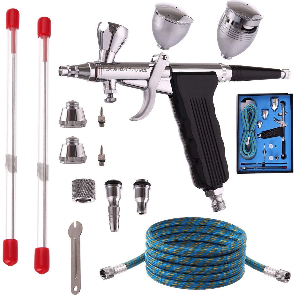 FENGDA BD-116C AIRBRUSH 3 Düsen 0,3+0,8+0,5mm 3 Tanks PISTOLE