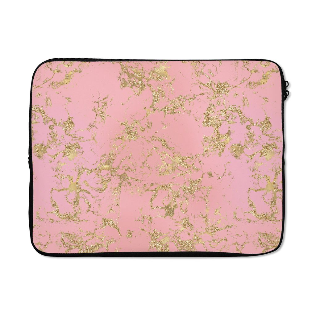 MuchoWow Laptop Hülle 15 Zoll Marmor - Gold - Glitzer - Design Laptoptasche - Laptoptasche - Sleeve - Rundum-Schutz