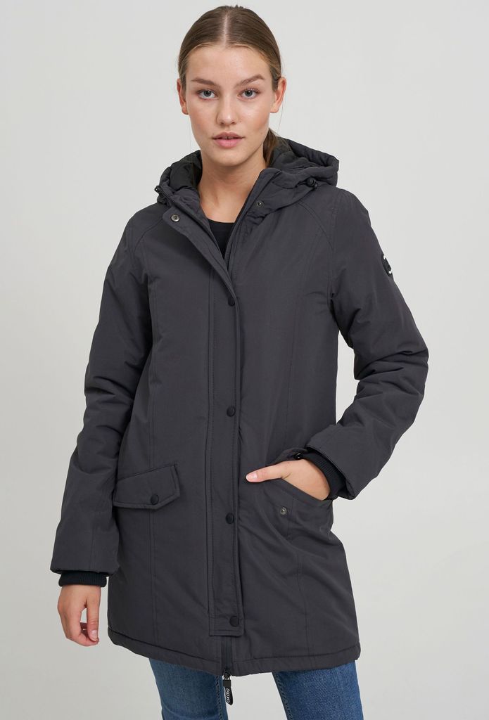 OXMO OXTamila Damen Übergangsmantel Parka Lange Jacke mit Kapuze