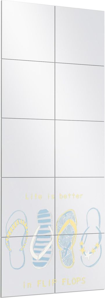 DEQORI Wandspiegel Puzzle 60x150 cm 'Sommer an den Füßen' Spiegel Ganzkörperspiegel