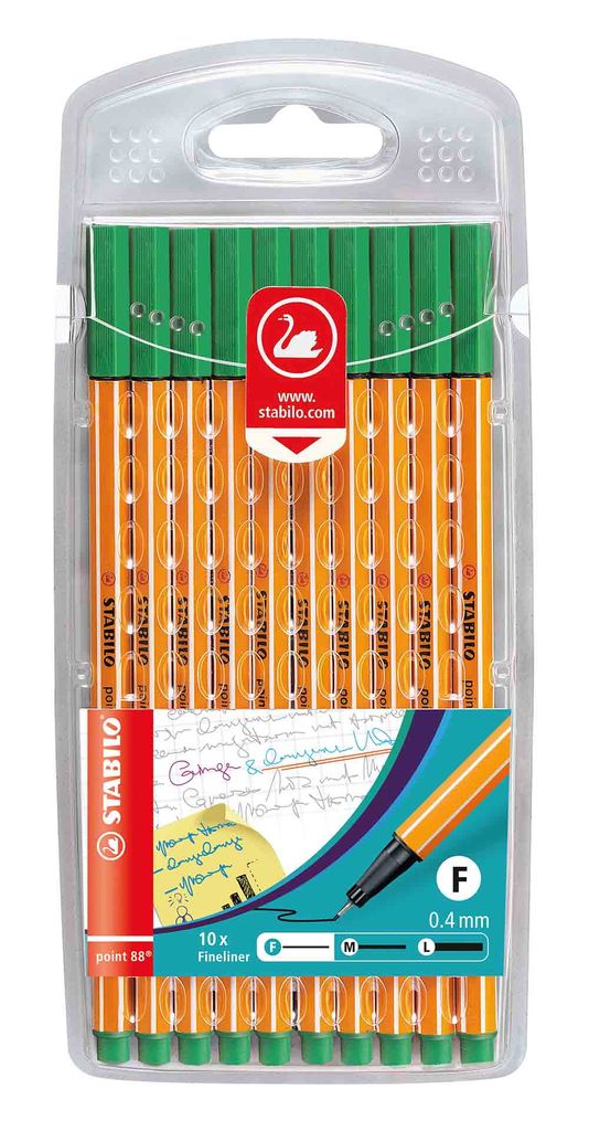 Fineliner - STABILO bod 88 - balenie 10 ks - zelený Obrázok produktu 