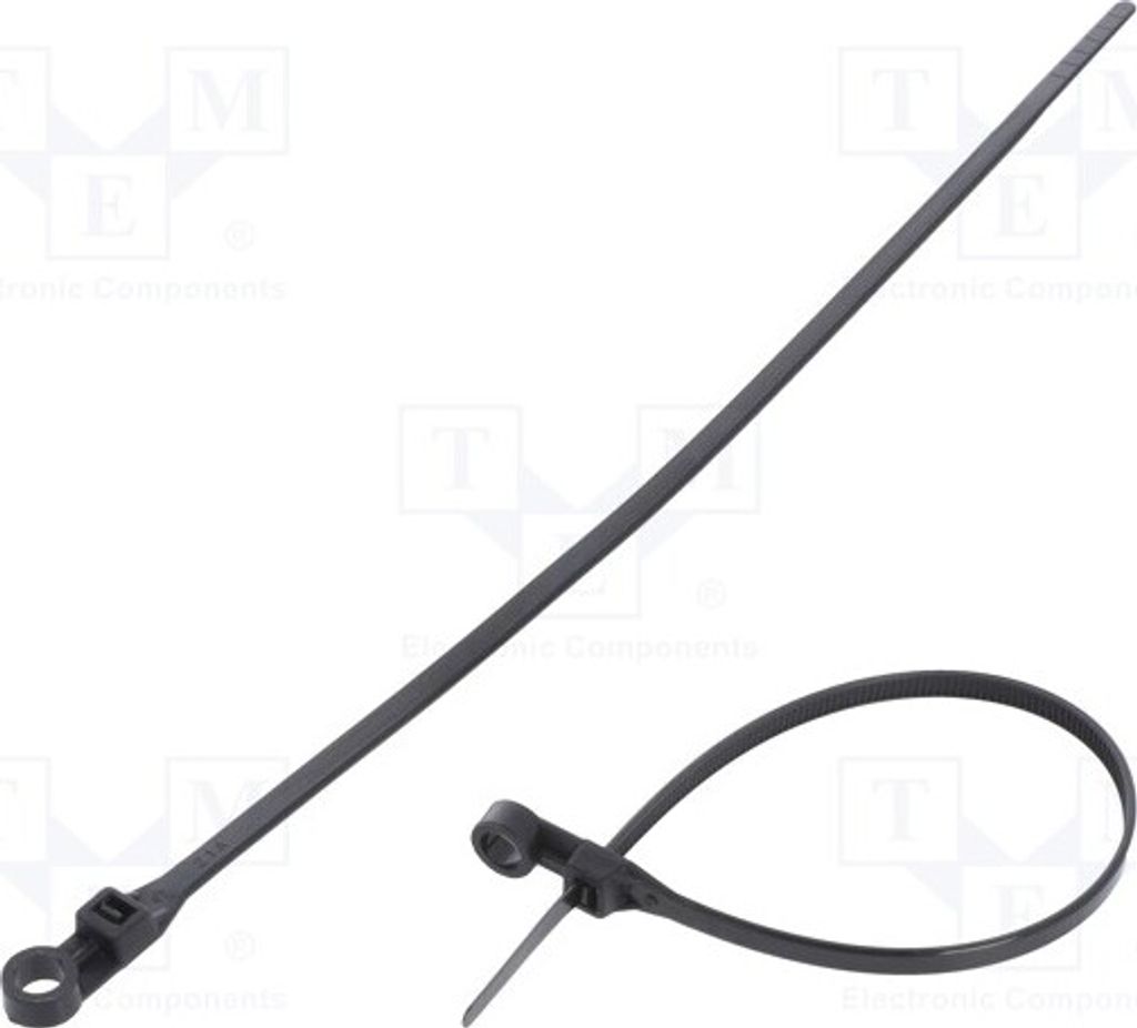 100x Kabelbinder L: 220mm mit Befestigungsöffnung W: 4,8mm FIX-M-4.8X220/BK Kabelb