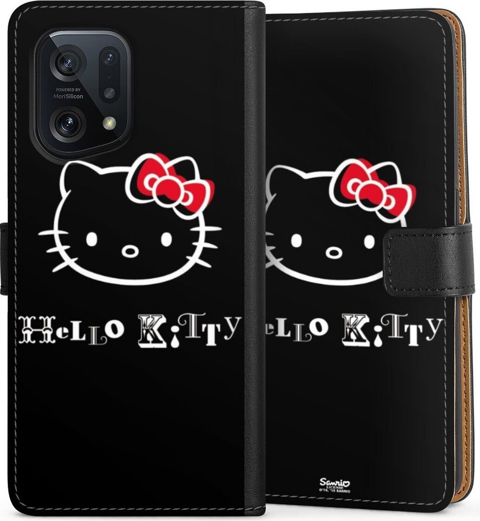DeinDesign Klapphülle für Oppo Find X5 Handytasche Lederhülle Tasche Fanartikel Hello Kitty Kawaii