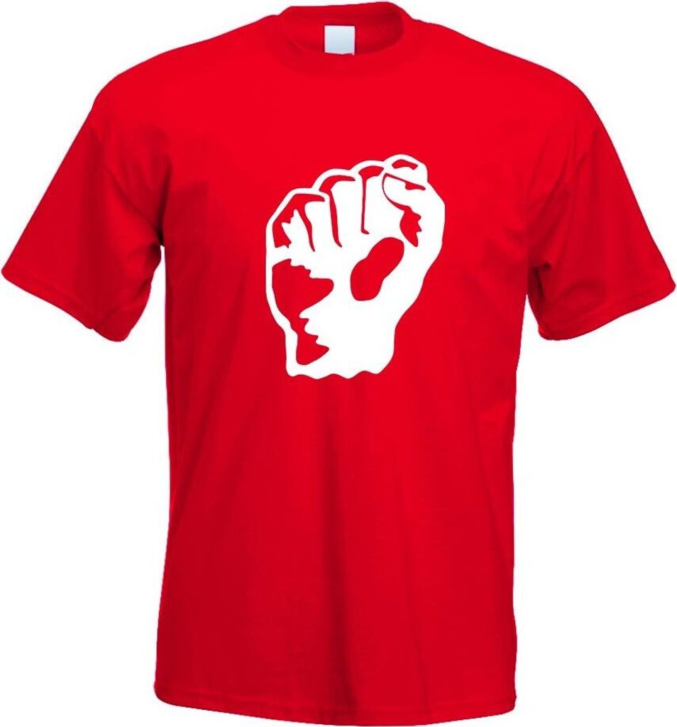 Kiwistar - T-Shirt - rot - Faust - Freiheit - Kampf - Sieg Motiv Bedruckt Funshirt Design Print - mit Motiv Bedruckt - Funshirt Design - Sport - Fr...