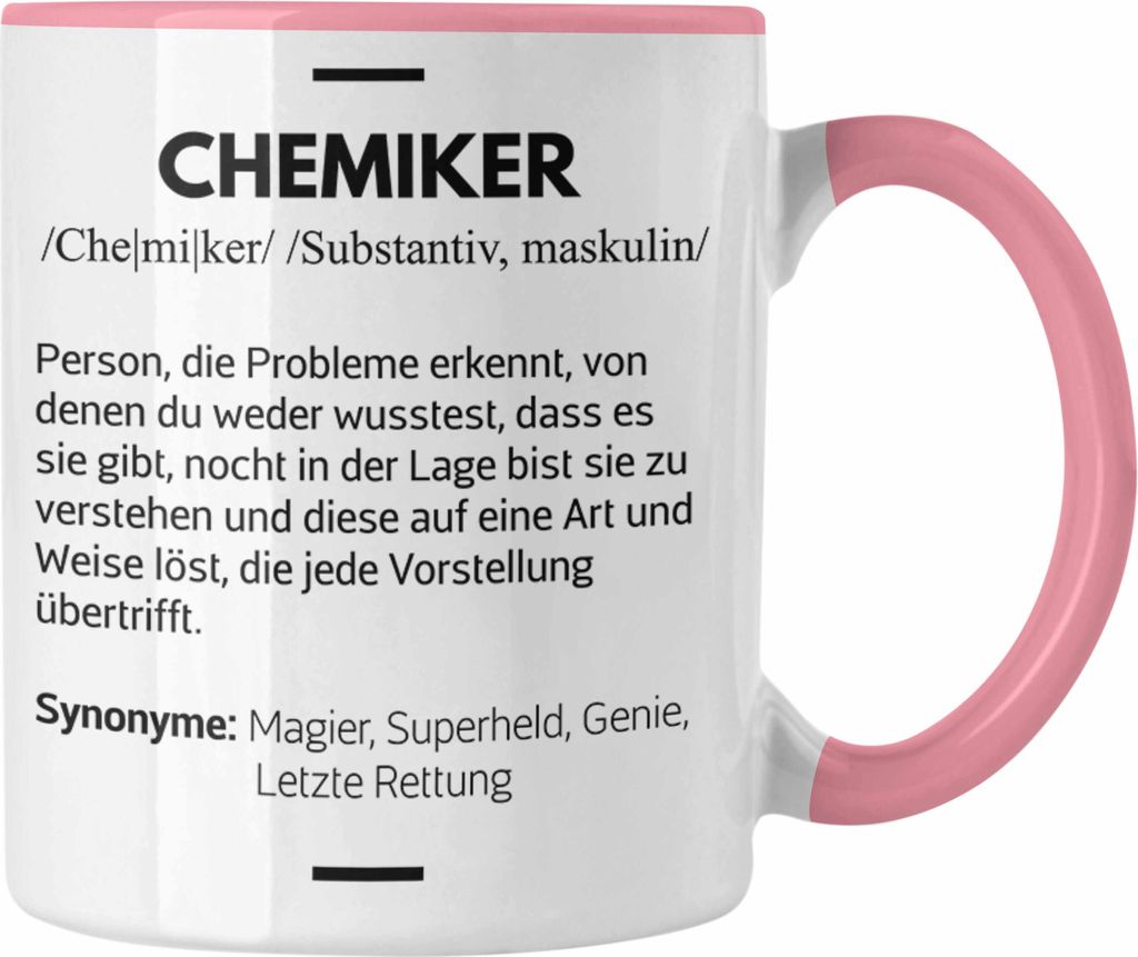 Trendation - Chemiker Geschenke Tassen Tasse Chemielaborant Chemie Geschenk Chemielabor Gadget Geschenkidee Lustig (Rosa)