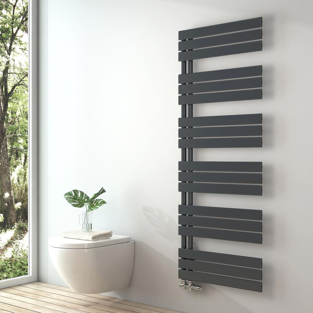 S'AFIELINA 1599x600mm Design Badheizkörper Handtuchheizkörper Flach Paneel Seitenanschlusss Heizkörper für Bad Handtuchtrockner Anthrazit 958 Watt