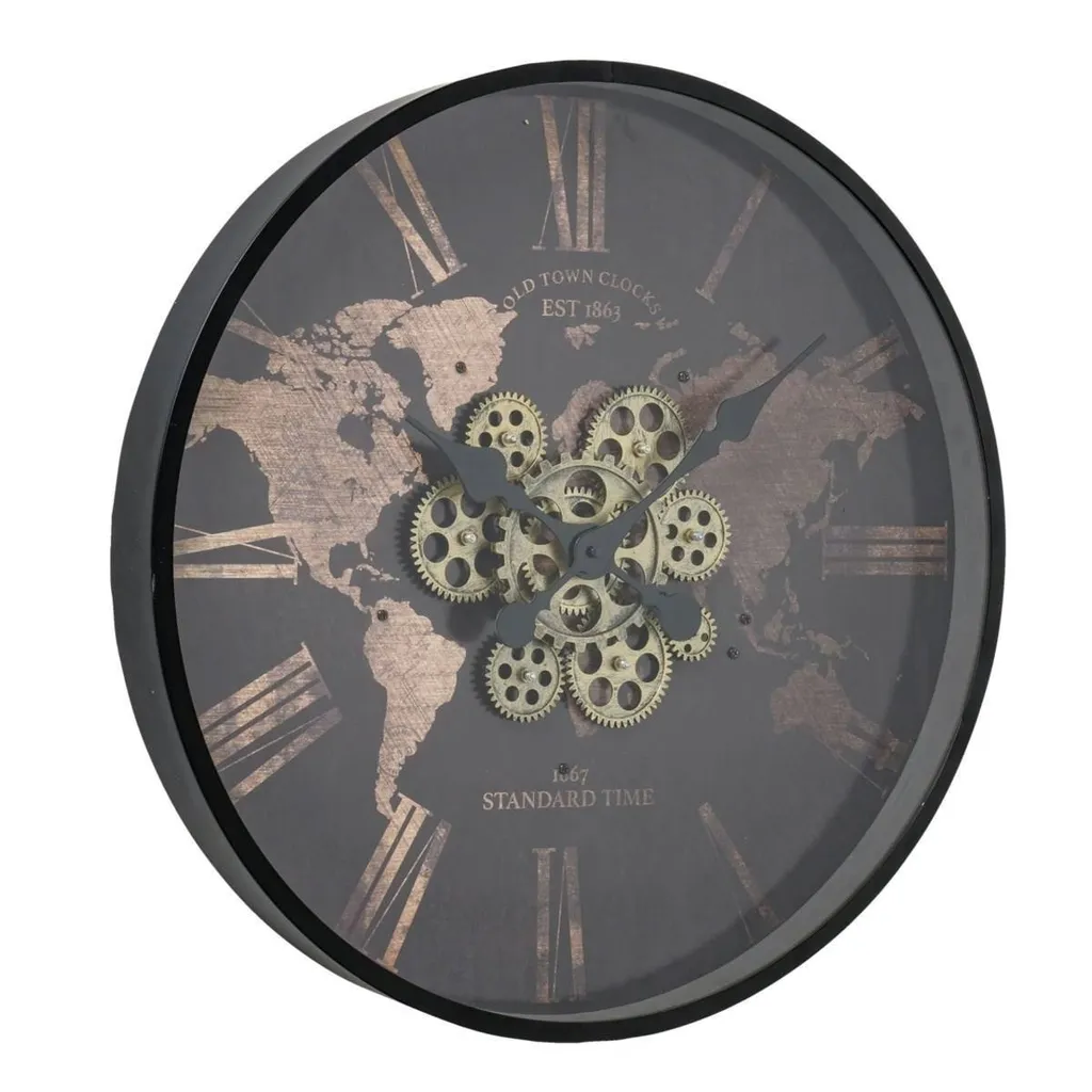 Horloge murale Rodas 57 cm pour décoration salon ou bureau industriel