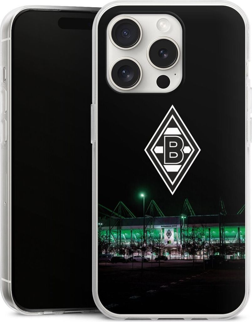 DeinDesign Handyhülle für Apple iPhone 15 Pro Silikon Hülle Case Smartphone Schutzhülle Borussia Mönchengladbach Offizielles Lizenzprodukt Sta...