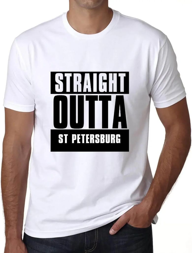 Herren Grafik T-Shirt Direkt aus St Petersburg – Straight Outta St Petersburg – Öko-Verantwortlich Vintage Jahrgang Kurzarm Lustige Druck Gebu...