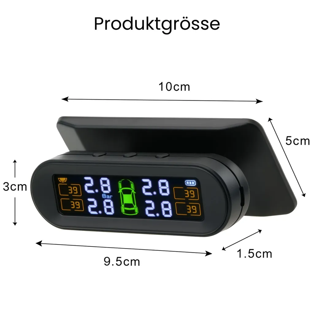 Système de surveillance pression des pneus TPMS Solaire USB avec 4 capteurs