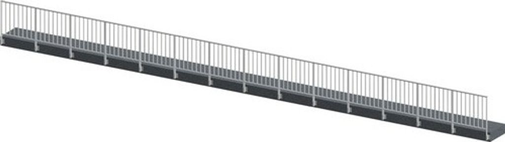 Pertura Geländer-Komplettset Triton taupe G-Form Aluminium für Seitenmontage 14 m