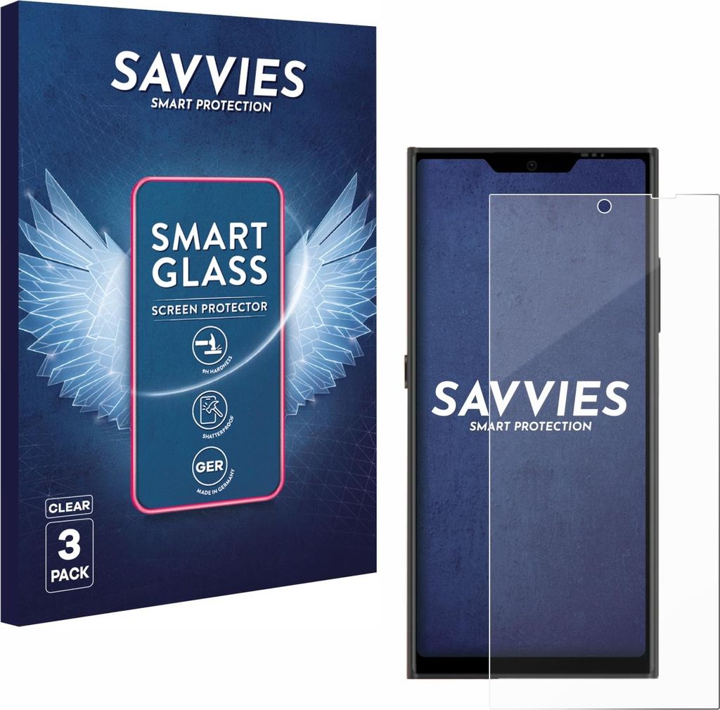 3x Savvies Schutzglas Folie für Jolla Phone 9H Panzer Schutzfolie Glas Displayschutz klar transparent