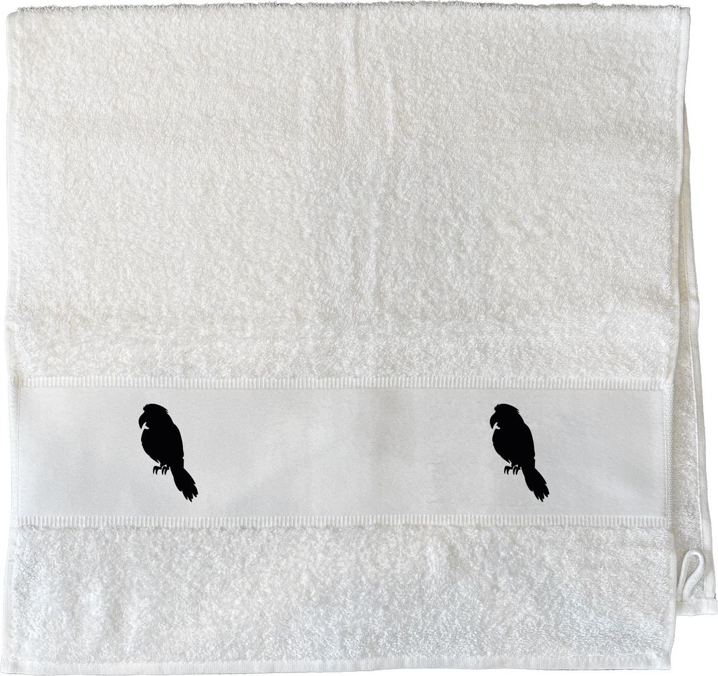 Huuraa Handtuch Papagei Silhouette 50x100cm White Baumwolle Handtuch Geschenkidee