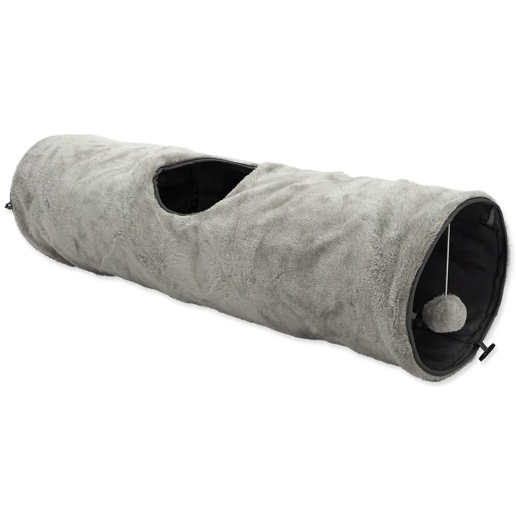 Tunnel Gatto Design Magic Cat 90cm | Peluche Grigio per Arredamento