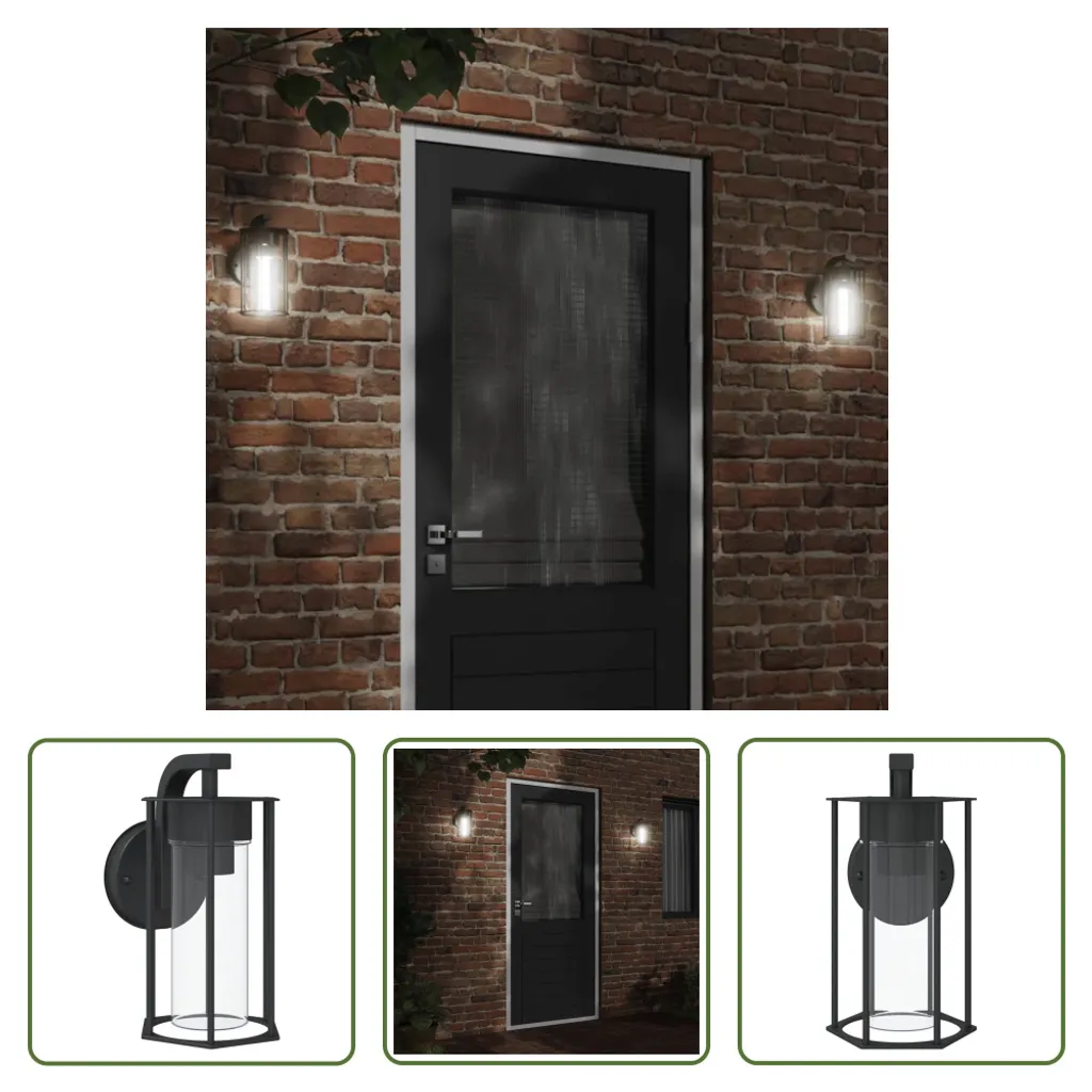 Applique da Esterno Living Store Acciaio Nero - Luce Muro IP44 E27