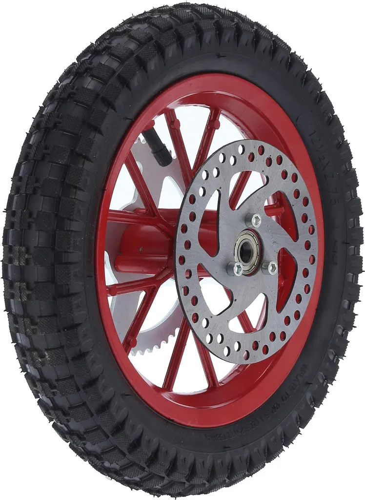 Roue Arrière 12,5x2,75 Pouces pour Mini Moto Dirt Bike 47cc 49cc Rouge
