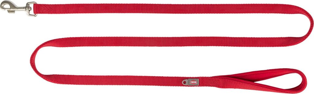 TRIXIE Premium Leine extra lang, doppellagig - rot - 1,80 m/15 mm