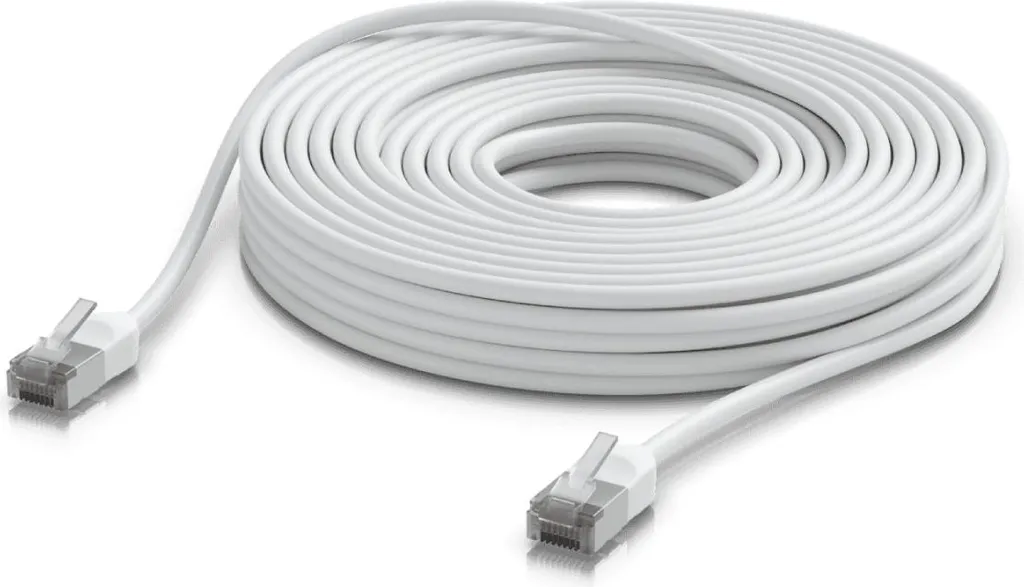 Câble Ethernet Anti-Interférences 15m Cat6a Extérieur Ubiquiti Blanc