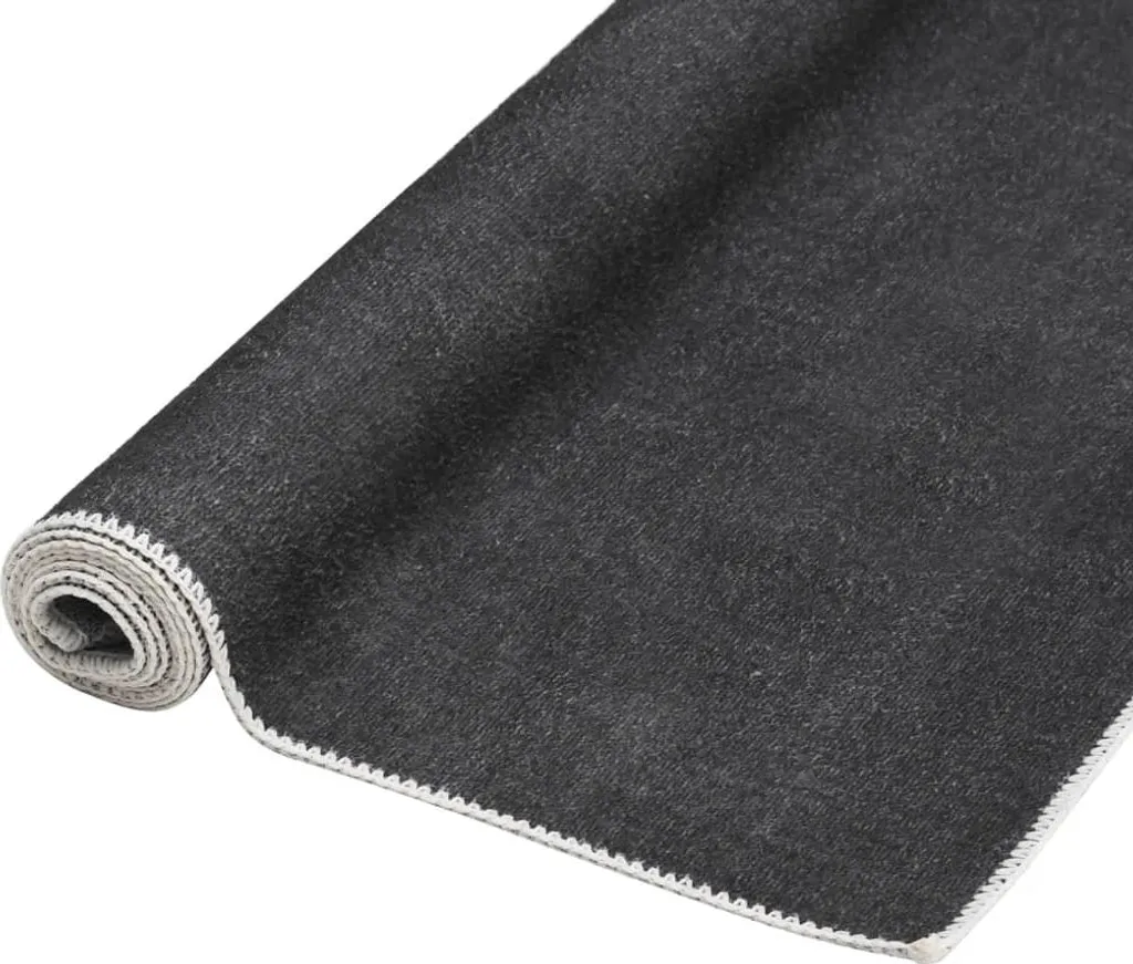 vidaXL Tapis de Sol Anthracite 80x300 cm en Polyester Lavable et Pliable