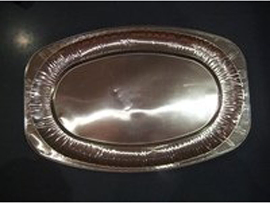 Aluminiumtablett - oval - 445 x 295 mm 5 Stück/Paket