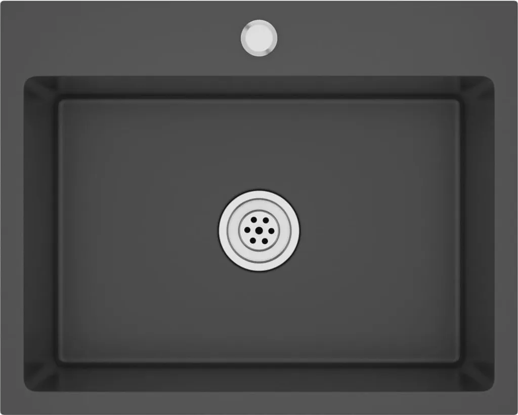 Lavello Nero Acciaio Inox vidaXL Lavello Incasso Fatto a Mano