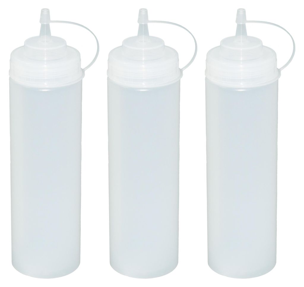 3 Stück transparente Quetschflaschen 0,76 Liter Produktbild 