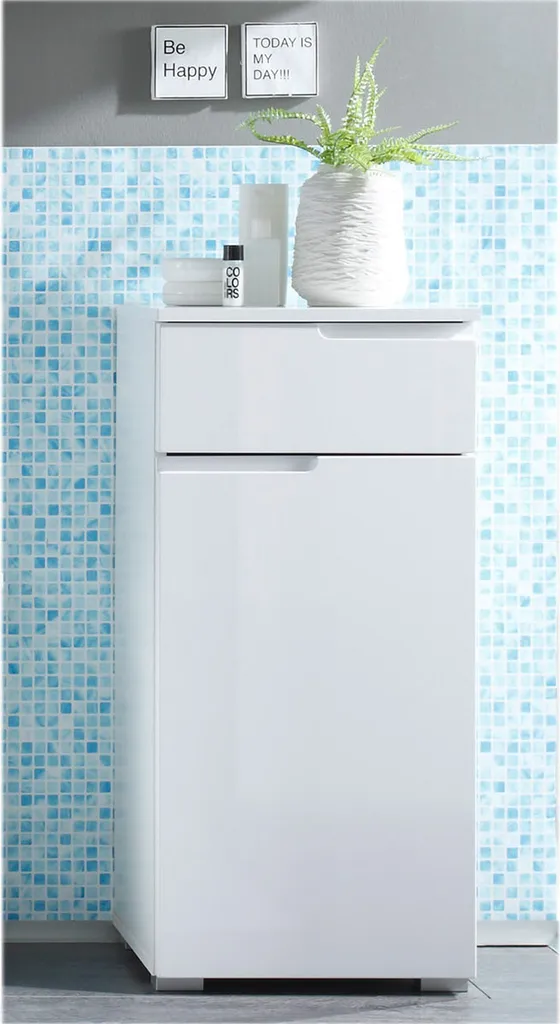 Meuble sous vasque Suzette blanc en bois MDF de dimensions 40x85x32cm