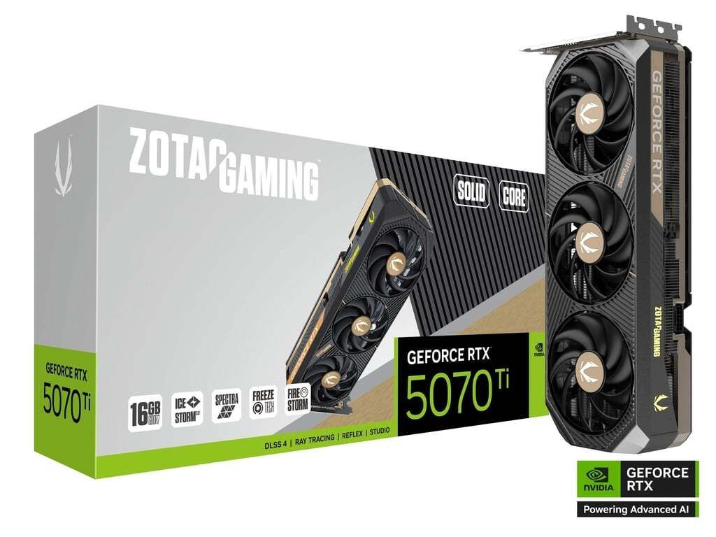 ZOTAC GeForce RTX 5070 Ti SOLID CORE, Grafikkarte, (DLSS 4, 3x