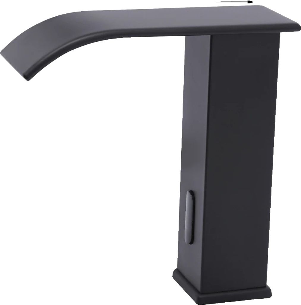 Automatischer Sensor-Wasserhahn, Wasserfall-Design, Warm- und Kaltwasser, schwarz