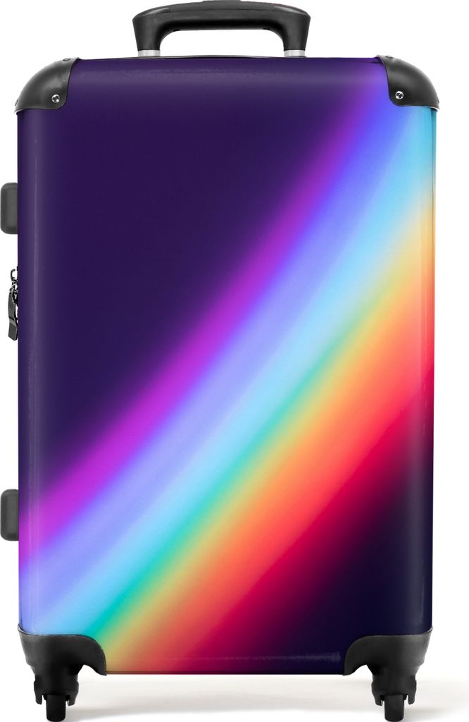 NoBoringSuitcases.com - Großer Koffer - Reisekoffer Regenbogen mit 4 Rollen XL - Trolley auf Rollen 72 Liter - Rollkoffer groß - Geräumiger Gep...