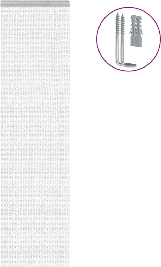 Anti-mouche Rideau Porte Chaînes Alu Plissé 56x186cm FR145673