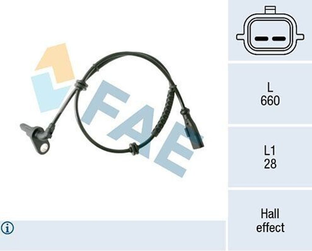 FAE ABS Sensor Raddrehzahl Hinten Links für RENAULT Clio III Schrägheck (BR0/1, CR0/1) 78411