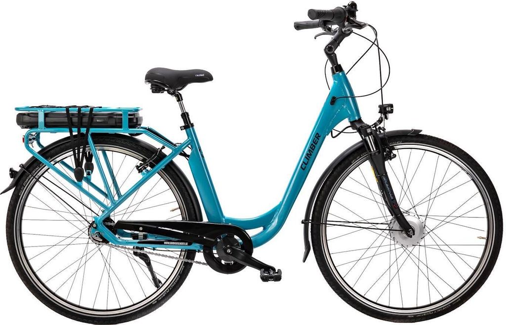 28 Zoll City E Bike Elektro Fahrrad Shimano Nexus 7 Gang Continental türkis