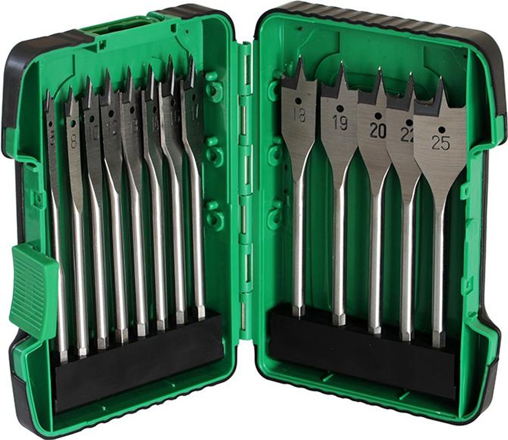 HIKOKI Satz von 13 Paddel Holz Bohrer in Kunststoffkoffer Produktbild 