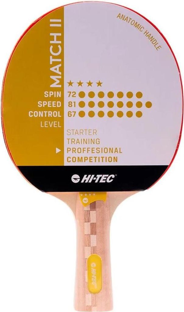 Hi-Tec - "Match II" Tischtennisschläger PP15694 (Einheitsgröße) (Schwarz/Gelb)