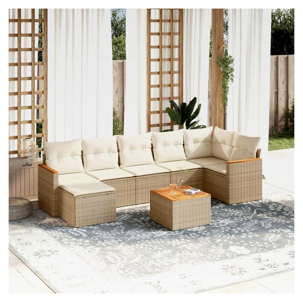 Ecklounge für den Balkon mit Stauraum, Gartenlounge, Rattan Sofa, Outdoor Sitzecke