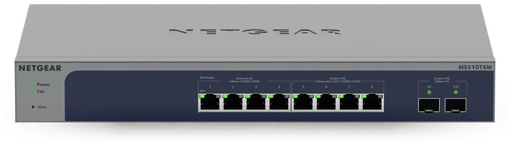 NETGEAR 8-Port Multi-Gigabit/10g Ethernet Smart Managed Pro Switch mit 2 SFP+ Ports (MS510TXM)