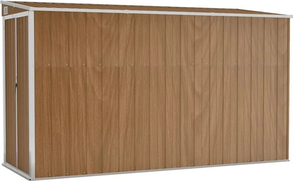 Coffre de jardin métallique brun 118x288, abri annexe étanche