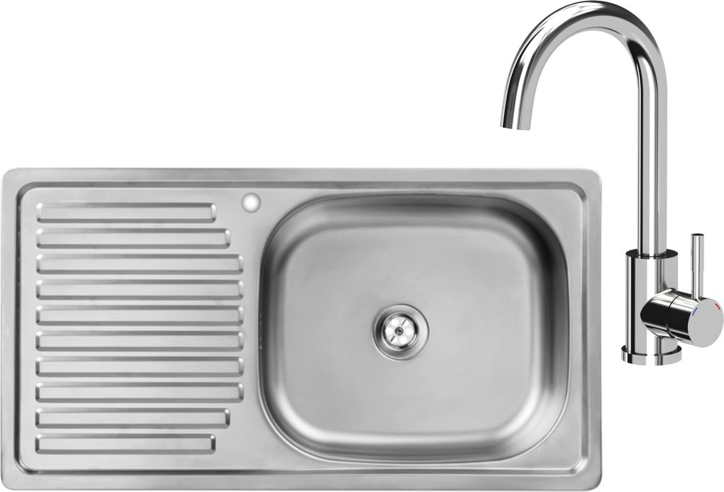 VBChome Nerezový drez s batériou 75x40x14 cm Nerezový Obrázok produktu 