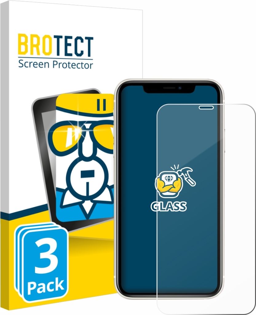 3x BROTECT Schutzglas für Apple iPhone 11 Displayschutz 9H Glas klar transparent