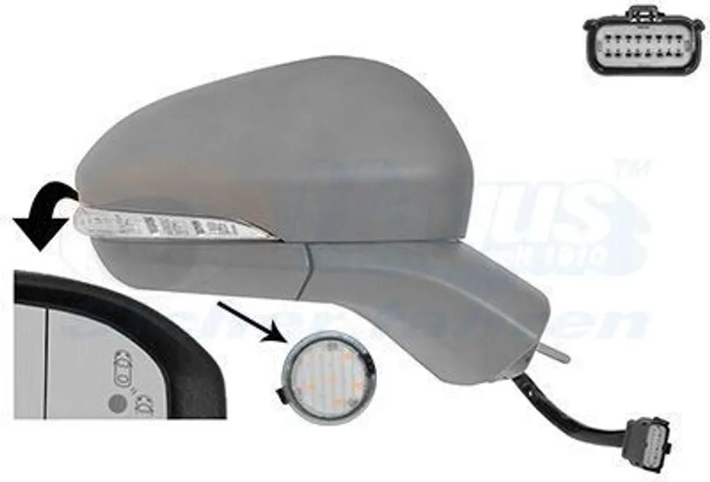 Rétroviseur droit complet pour Ford Mondeo V - Pièce VAN WEZEL Premium