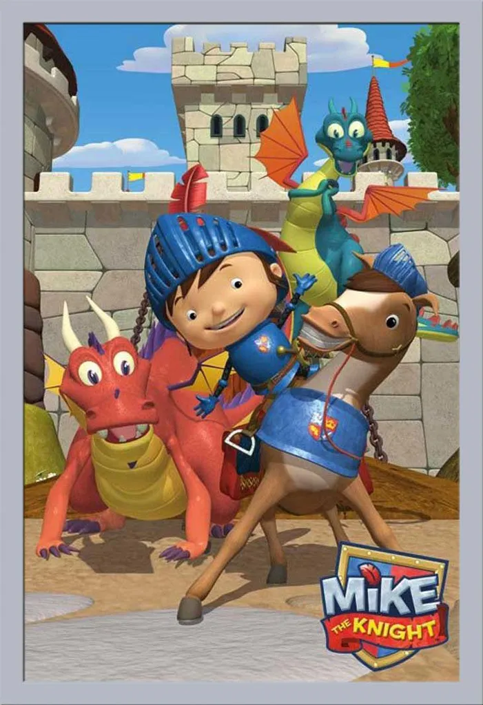 Poster Mike le Chevalier Mike and Friends avec Cadre Argenté 61x91,5 cm