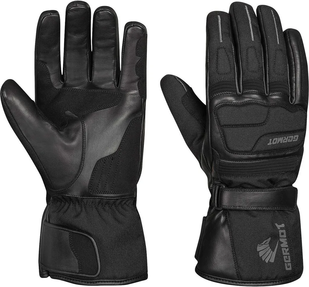 Gants Moto Germot Barrow Noir 2XS avec Renforts Paume et Anti-glisse
