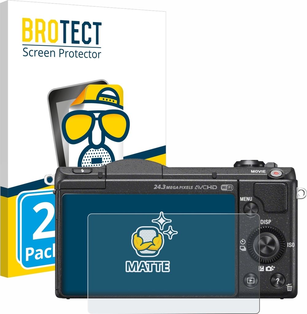 2x BROTECT Schutzfolie für Sony Alpha 5100 (DSLR-A5100) Displayschutz Displayschutzfolie Folie Matt Entspiegelungsfolie