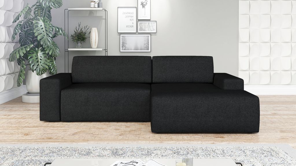 Ecksofa TOTI mit Schlaffunktion. Farbe: Schwarz 14.