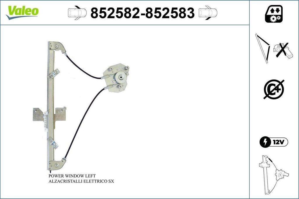 VALEO 852582 Elektrischer Fensterheber Vorne Links für VW Fox Schrägheck (5Z1, 5Z3, 5Z4)