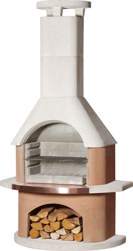Buschbeck Gartengrillkamin San Remo weiß-terrakotta Produktbild 