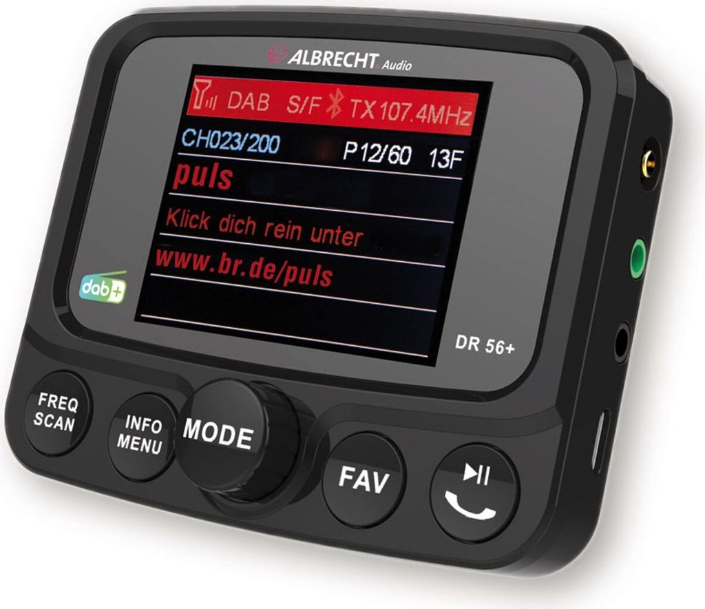 Albrecht DR 56+ DAB+, auto, digitálny, DAB, DAB+, FM, 87,6 Obrázok produktu 